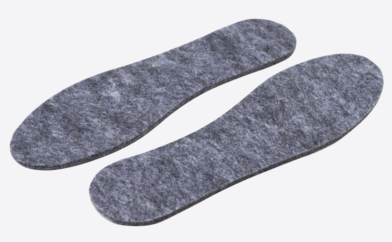 Устілки для взуття фетрові 38 розмір сірі (довжина 24 см, товщина 4 мм) осінь/весна, фото 1