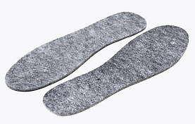 Устілки для взуття фетрові 44 розмір сірі (довжина 28 см, товщина 4 мм) осінь/весна