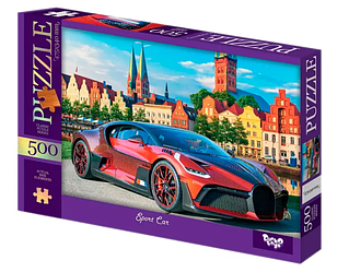 Пазли 500 елементів Sport car червона машина Пазли для дорослих 500 деталей Danko Toys Авто