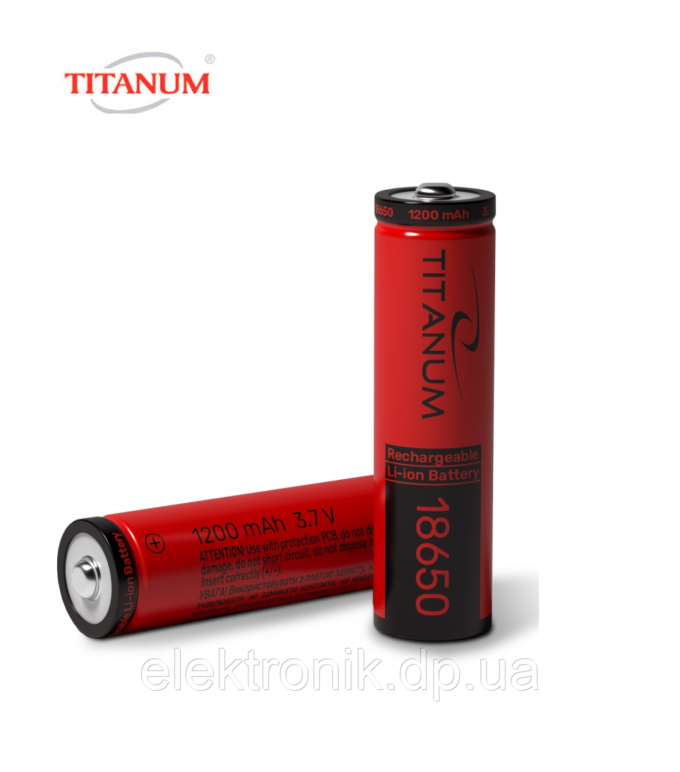 Акумулятор TITANUM літій-іонний 18650 (без захисту) 1200mAh bulk/1шт