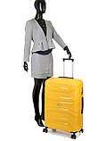 Валіза велика L поліпропілен жовта 74х49х29см/95л/3.9кг/Worldline 288, фото 10