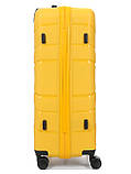 Валіза велика L поліпропілен жовта 74х49х29см/95л/3.9кг/Worldline 288, фото 5