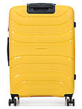 Валіза велика L поліпропілен жовта 74х49х29см/95л/3.9кг/Worldline 288, фото 3
