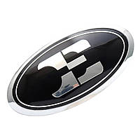 Емблема керма KIA (буква Е) чорна з хромом 61х33 мм (на скотчі)