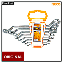 Комплект ключів гайкових накидних вигнутих 6-22 мм INGCO INDUSTRIAL 8 шт