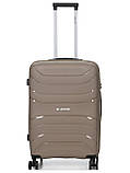 Валіза середня М поліпропілен беж 65х43х25см/63л/3.1кг/Worldline 288, фото 3