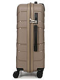 Валіза середня М поліпропілен беж 65х43х25см/63л/3.1кг/Worldline 288, фото 2