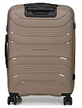 Валіза середня М поліпропілен беж 65х43х25см/63л/3.1кг/Worldline 288, фото 4
