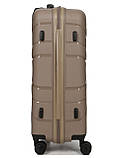 Валіза середня М поліпропілен беж 65х43х25см/63л/3.1кг/Worldline 288, фото 5