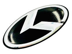 Емблема керма KIA чорна з хромом 61х33 мм (на скотчі)