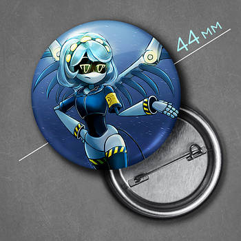 "V / Ві (Дрони-вбивці / Murder Drones)" значок круглий на булавці Ø44 мм