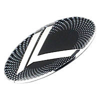 Емблема керма KIA чорна з хромом (фон в крапку) 61х33 мм (на скотчі)