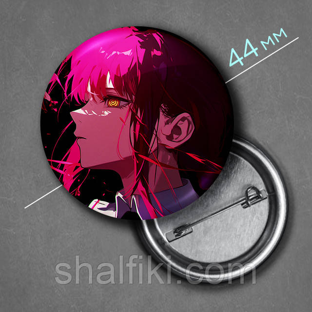 "Макіма / Демон контролю (Людина бензопила / Chainsaw man)" значок круглий на булавці Ø44 мм, фото 1