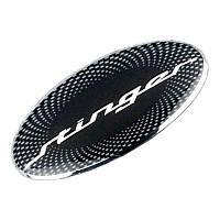 Емблема керма KIA напис Stinger чорна з хромом (фон в крапку) 61х33 мм (на скотчі)