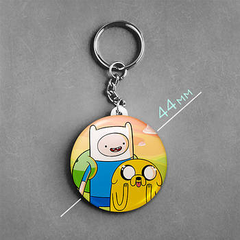 "Фінн Людина і Джейк Пес (Час пригод)" брелок круглий Ø44 мм