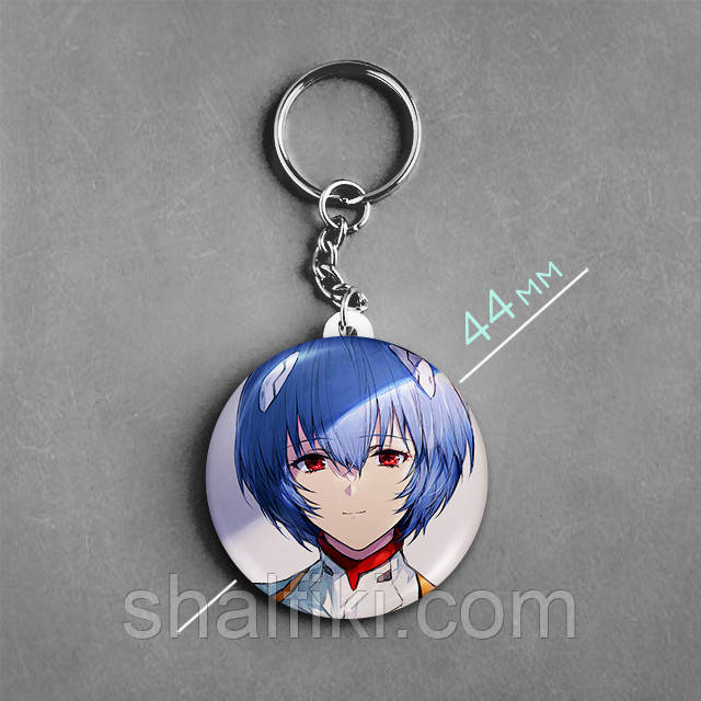 "Рей Аянамі (Євангеліон / Evangelion)" брелок круглий Ø44 мм, фото 1