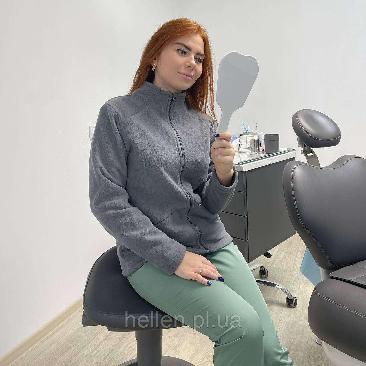 Жіноча медична флісова кофта / куртка