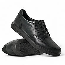 Чоловічі кросівки чорні шкіряні Shark на шнурівці осінь/весна демі