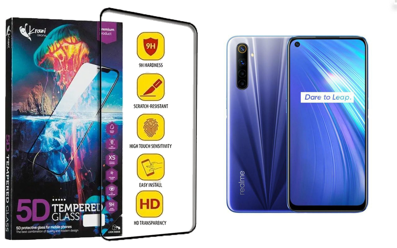 Захисне скло Krazi 5D для Realme 6, 6 Pro, 6i, 6s, фото 1