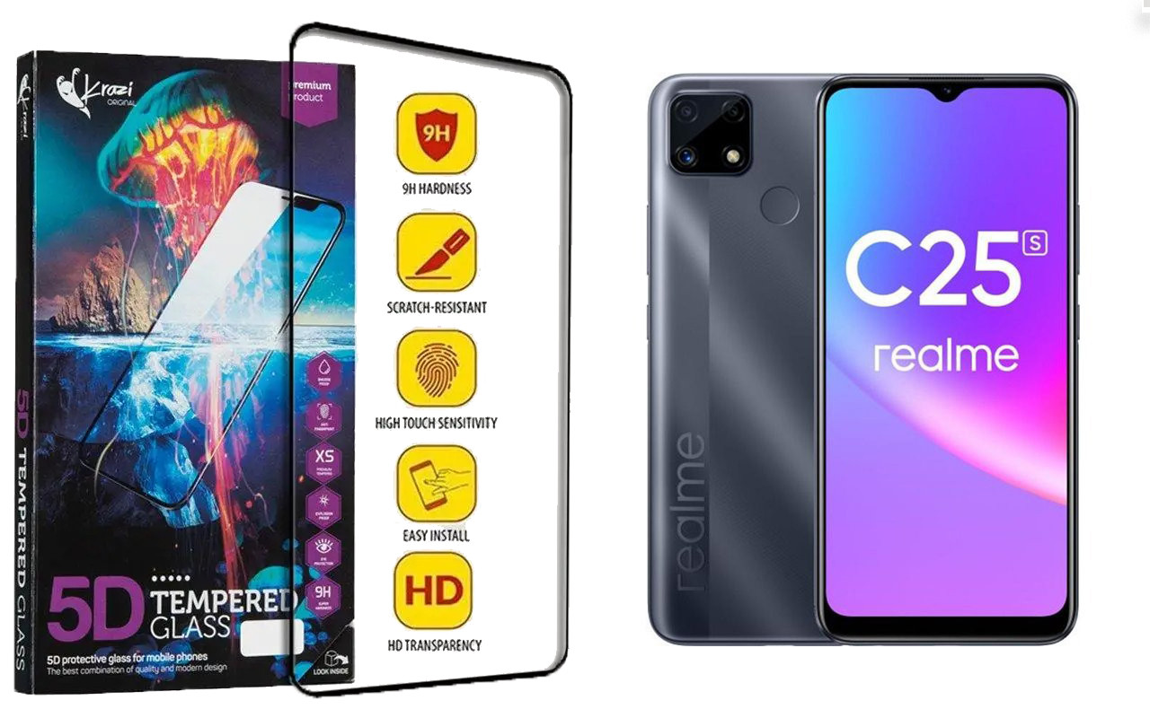 Захисне скло Krazi 5D для realme C25s, C25Y, фото 1