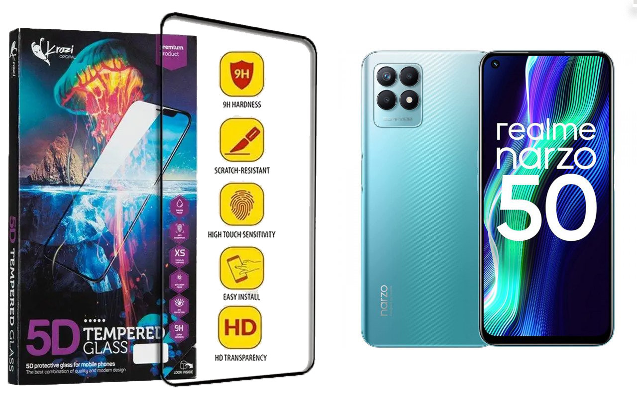 Захисне скло Krazi 5D для Realme Narzo 50, Narzo 50 Prime, фото 1