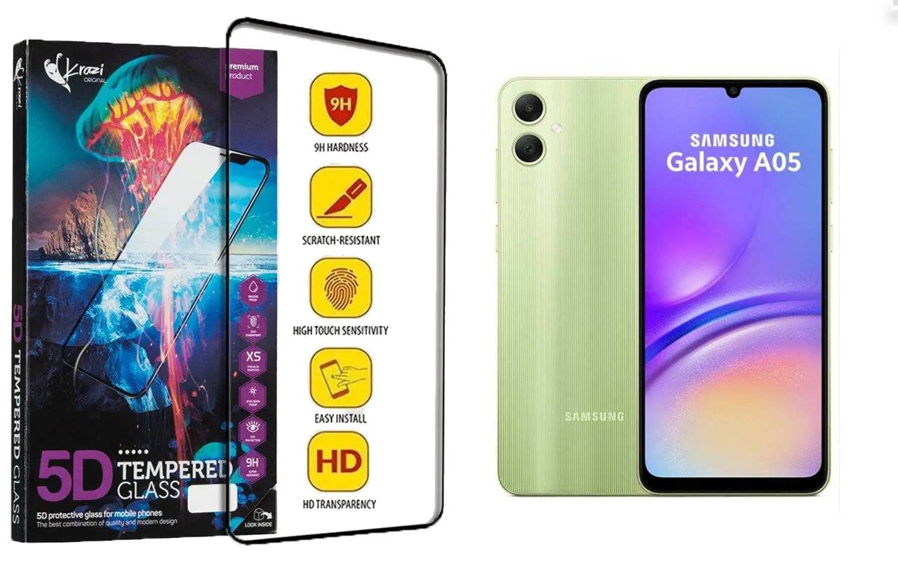 Захисне скло Krazi 5D для Samsung Galaxy A05, A05s, фото 1
