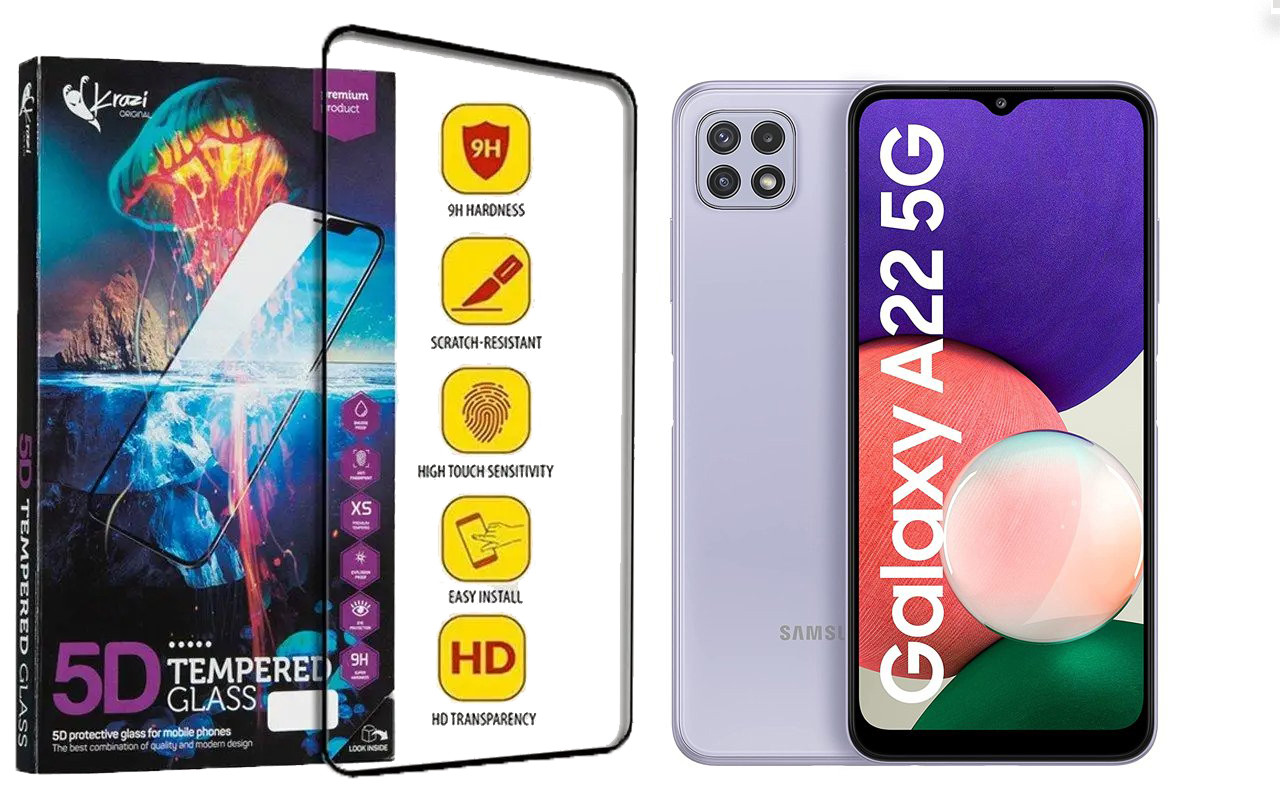 Захисне скло Krazi 5D для Samsung Galaxy A22 5G, фото 1