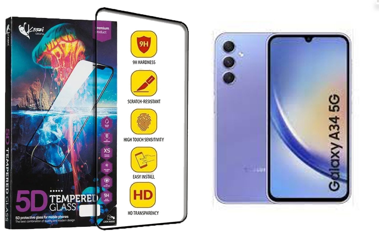 Захисне скло Krazi 5D для Samsung Galaxy A34 5G, фото 1