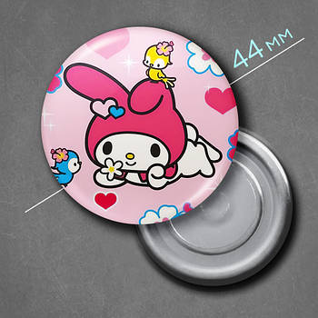 "Мелоді (Хеллоу Кітті / Hello Kitty)" магніт круглий Ø44 мм