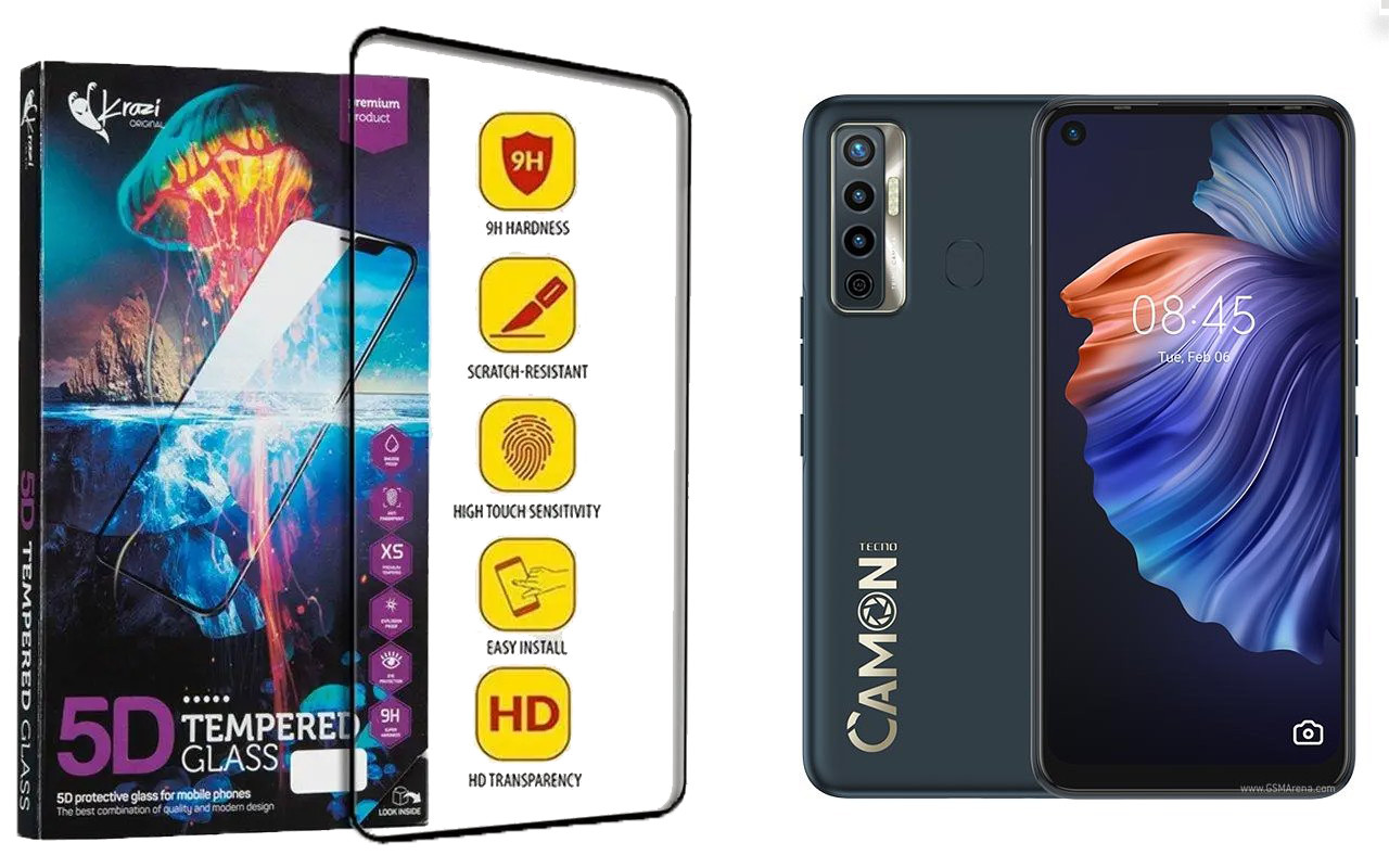 Захисне скло Krazi 5D для Tecno Camon 17, Camon 17P, Camon 17 Pro, фото 1