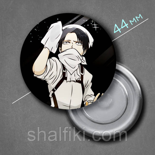 "Леві Аккерман (Атака титанів / Attack on Titan)" магніт круглий Ø44 мм, фото 1