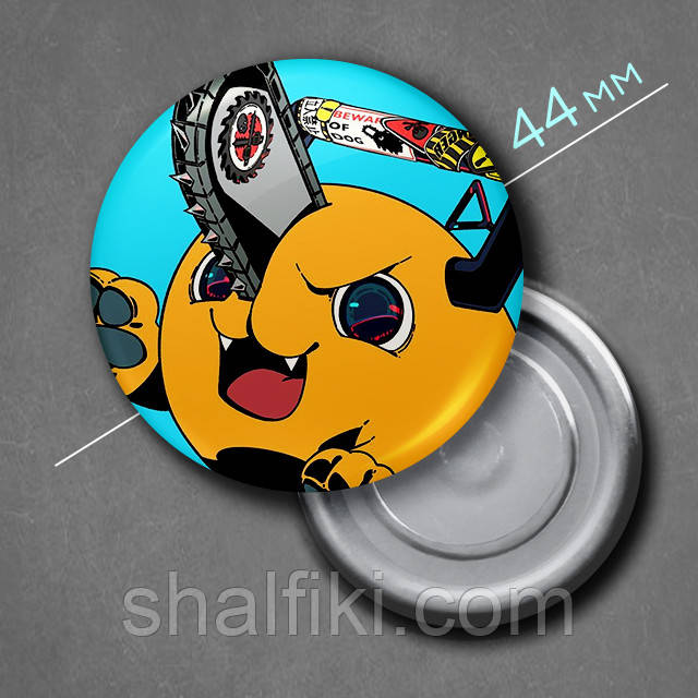 "Почіта (Людина бензопила / Chainsaw man)" магніт круглий Ø44 мм, фото 1