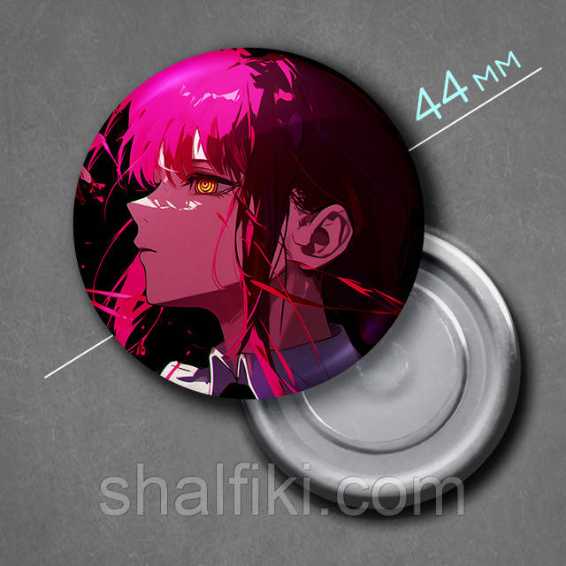 "Макіма / Демон контролю (Людина бензопила / Chainsaw man)" магніт круглий Ø44 мм, фото 1