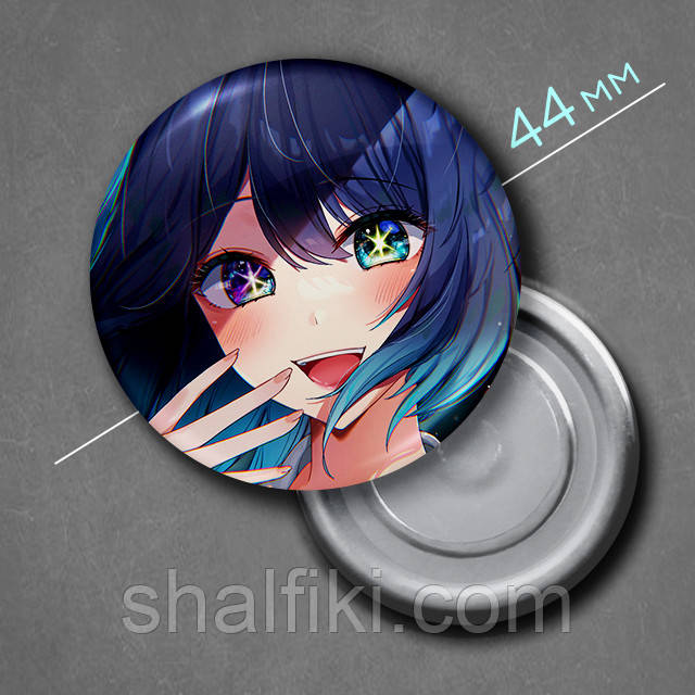 "Акане Курокава (Дитина улюбленця / My Favorite Idol)" магніт круглий Ø44 мм, фото 1