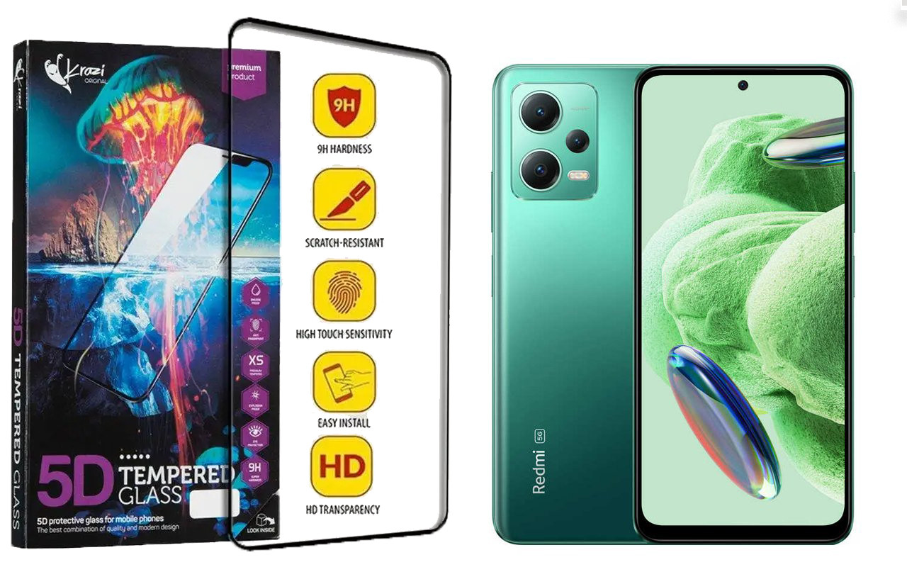 Захисне скло Krazi 5D для Xiaomi Redmi Note 12, Redmi Note 12 Pro 5G, фото 1