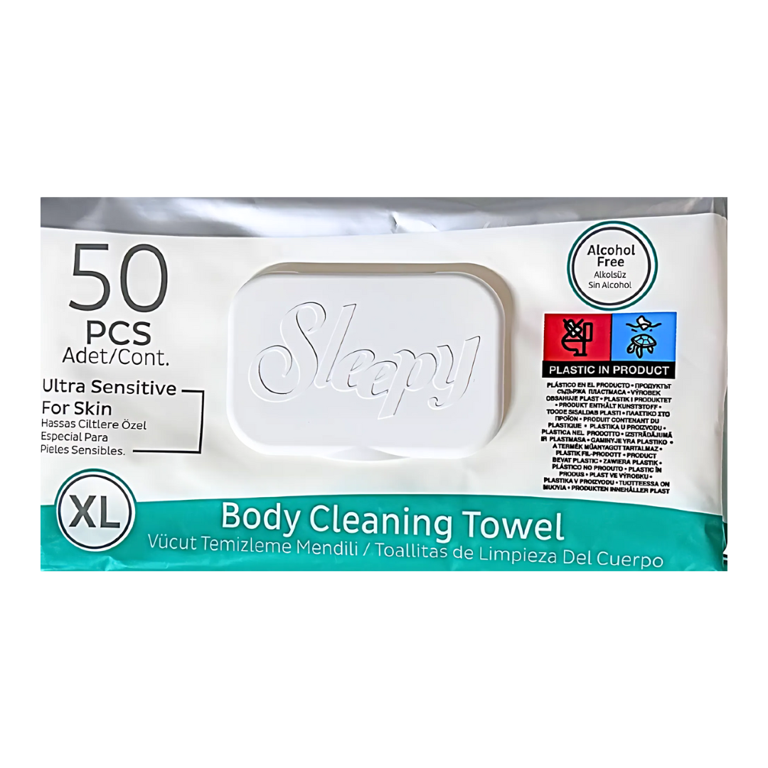 Серветка-рушник вологий 50 шт SLEEPY Adult Towels з клапаном