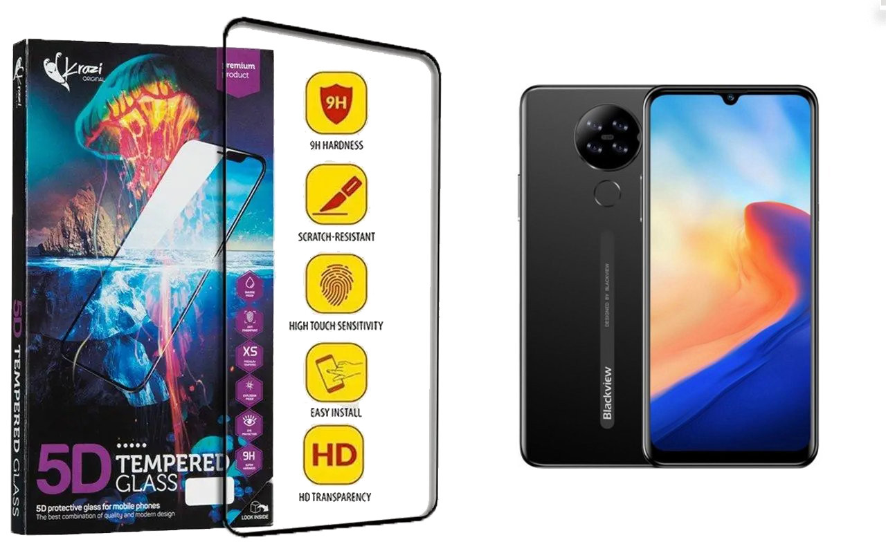 Захисне скло Krazi 5D для Blackview A80, A80 Plus, A80 Pro, фото 1