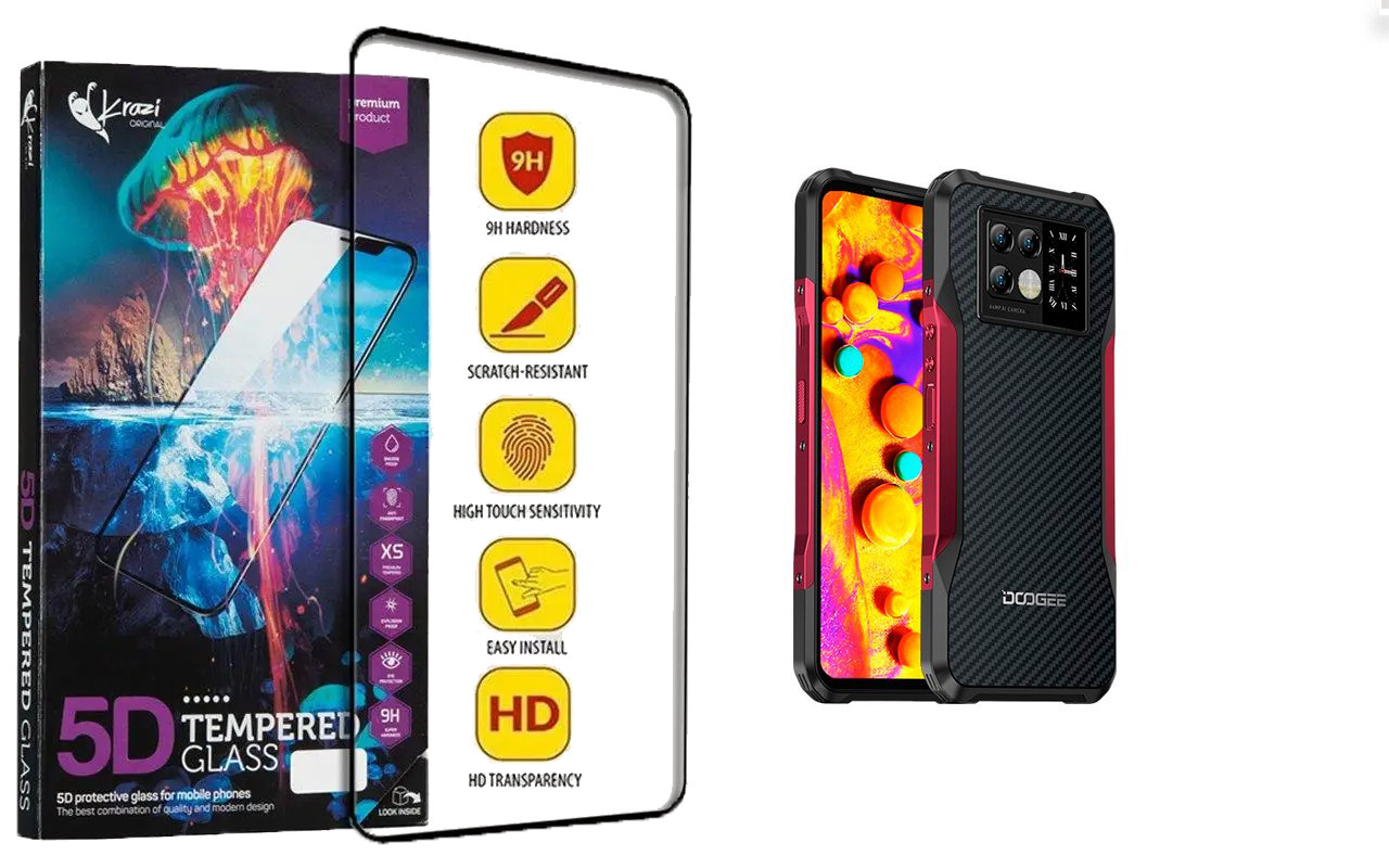 Захисне скло Krazi 5D для Doogee V20, V20 Pro, V20S, фото 1