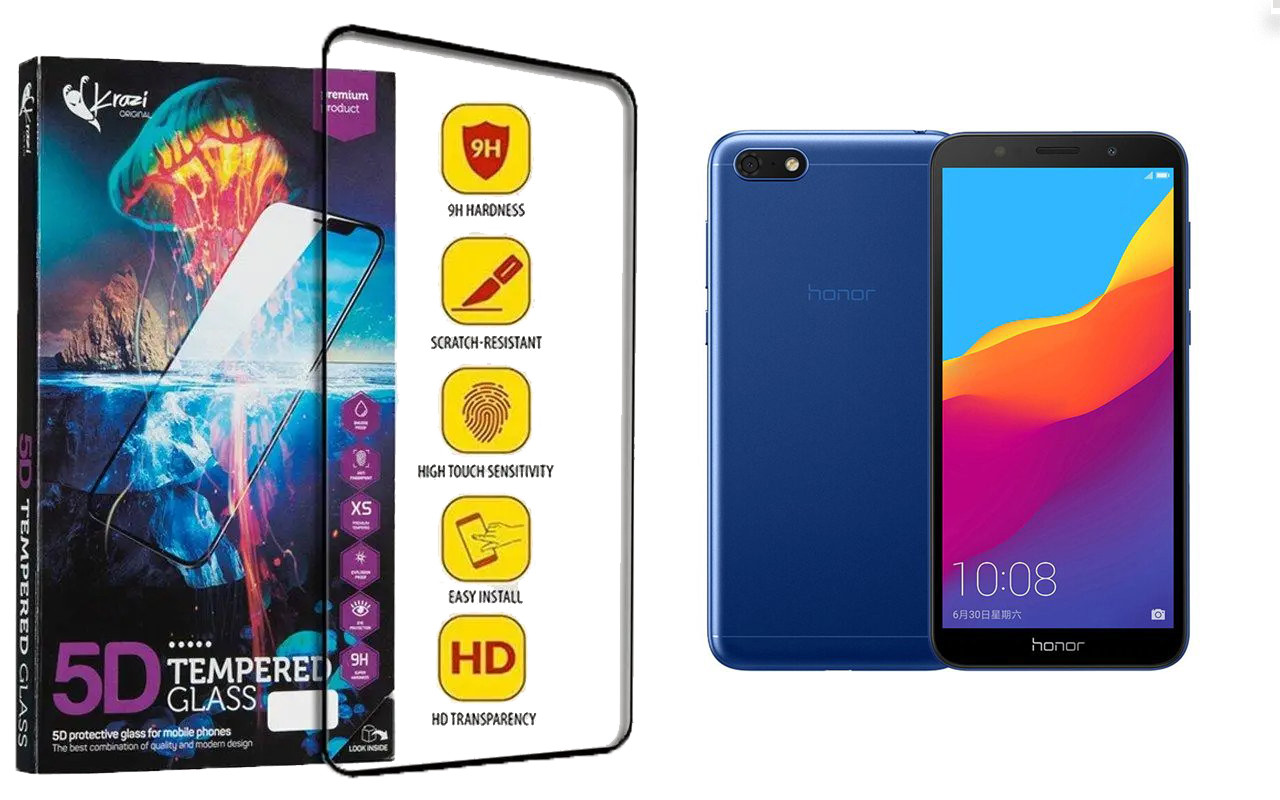 Захисне скло Krazi 5D для Huawei Honor 7, 7A, 7C, 7X, фото 1