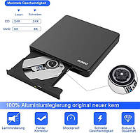 DVD3800 難あり Зовнішній CD DVD-привод Bunud External CD DVD Drive CT10