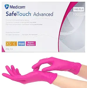 Рукавички нітрілові (маджента) SafeTouch MAGENTA MEDICOM 3,5 г 100шт XS