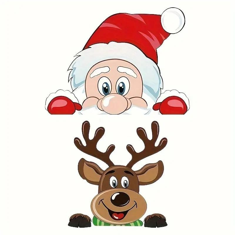 Віконна наклейка для автомобіля, наклейка на бампер, новорічна прикраса для бокового скла, фото 1