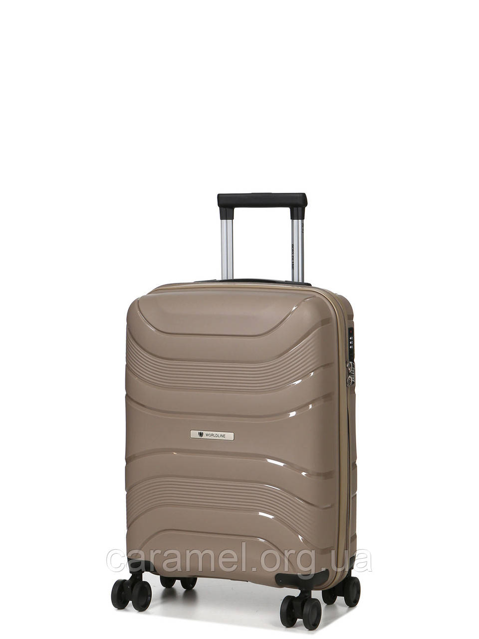 Валіза мала S поліпропілен бежева 54x38x22см/40л/2.6кг/Worldline 288