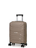 Валіза мала S поліпропілен бежева 54x38x22см/40л/2.6кг/Worldline 288, фото 2