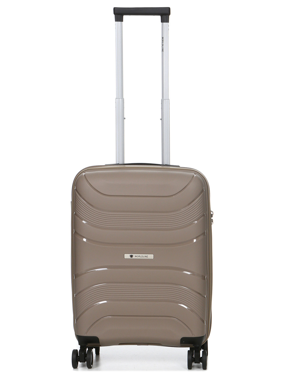 Валіза мала S поліпропілен бежева 54x38x22см/40л/2.6кг/Worldline 288, фото 1