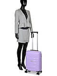 Валіза мала S поліпропілен лаванда 54x38x22см/40л/2.6кг/Worldline 288, фото 10