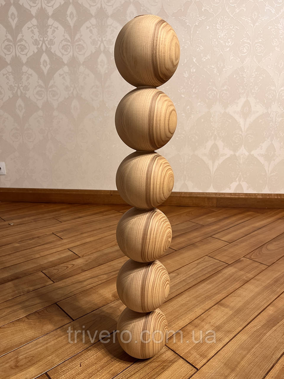 Меблеві ніжки і опори дерев'яні для столу кулі H.715 D.123 / Високі Кулі - 6.1, фото 1