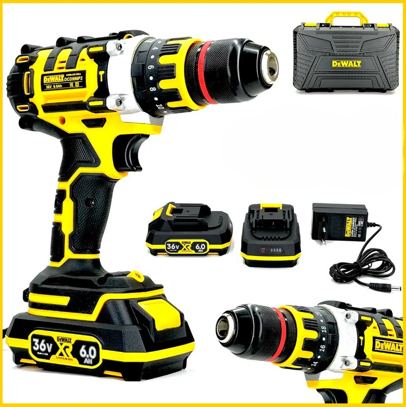 Акумуляторний шурупокрут DeWalt (36V, 6AH) Ударний безщітковий шуруповерт Девольт 13 мм mm
