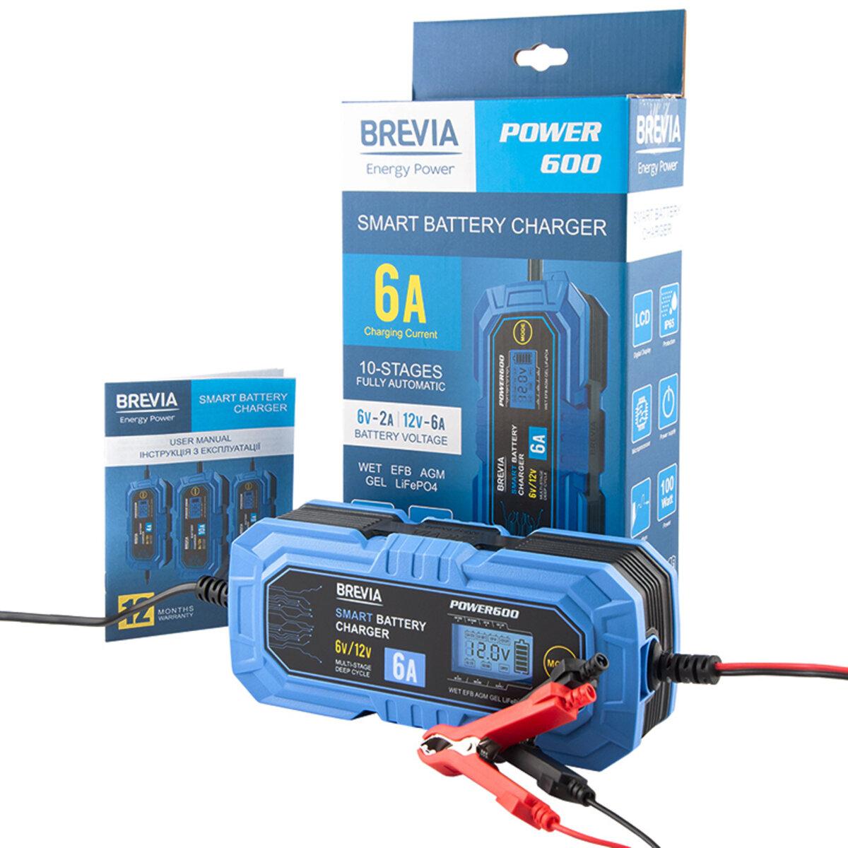 Зарядний пристрій АКБ BREVIA Power600 6V/12V 6A