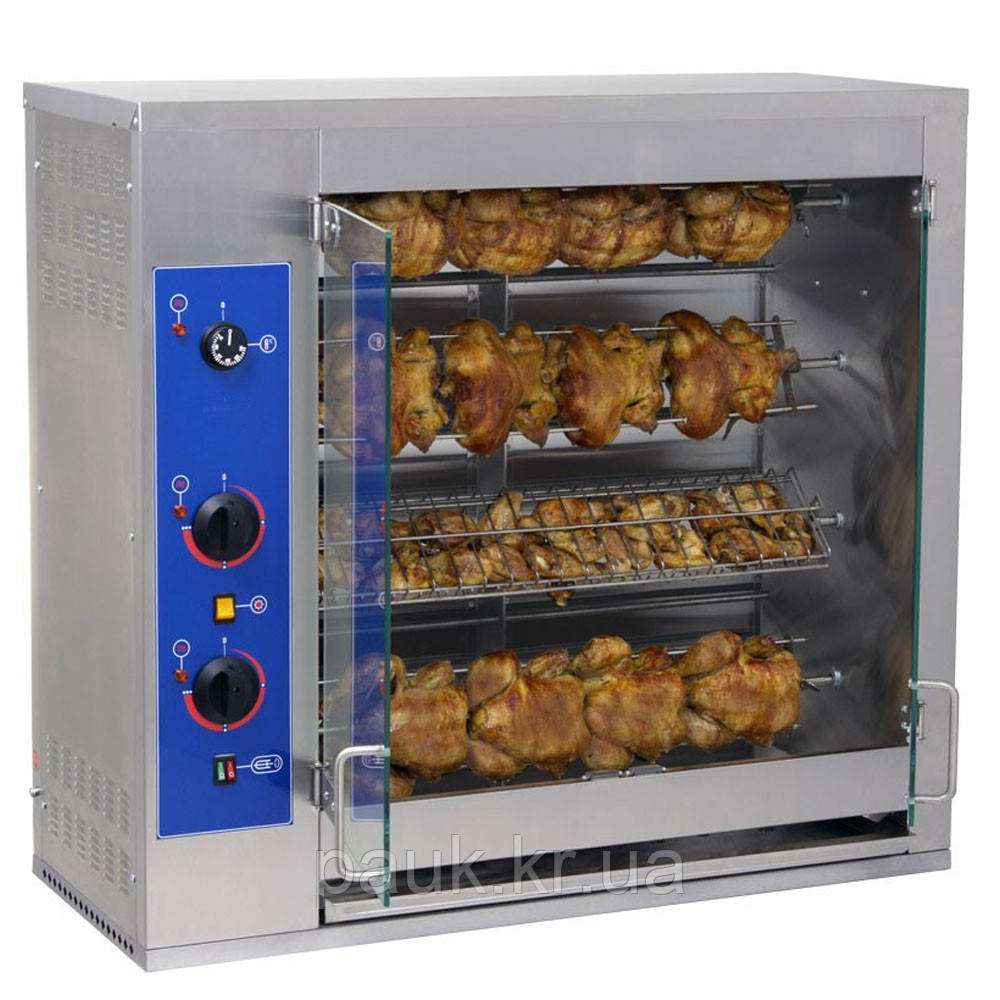 Електрогриль для курей на 16 шт., горизонтальні шампури, гриль електричний для великих курей, фото 1